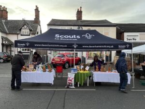 Davenham Scouts stall at the Davenham Christmas Fair 2022